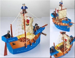 Piratenboot met piraten Piratenboot met piraten